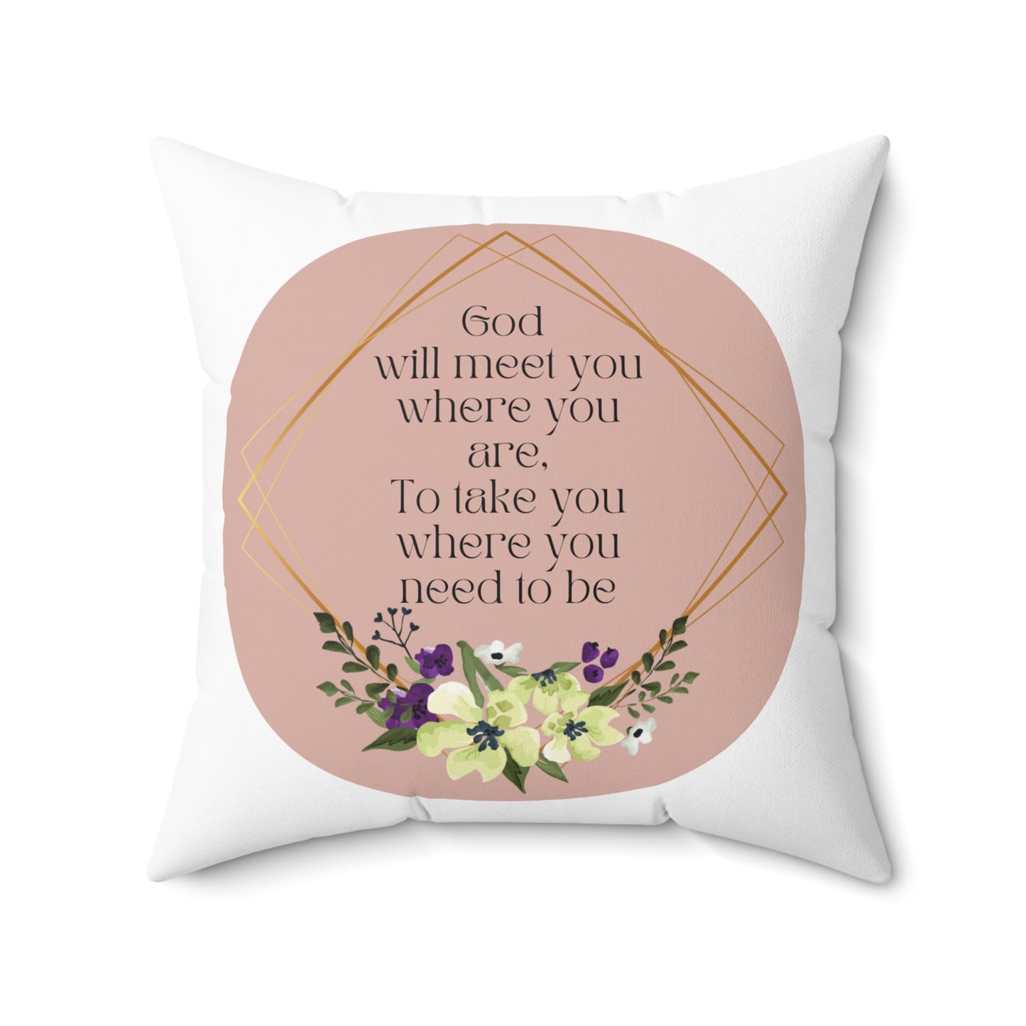 God Will Spun Polyester Square Pillow